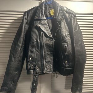 Classic Black Leather Biker Jacket